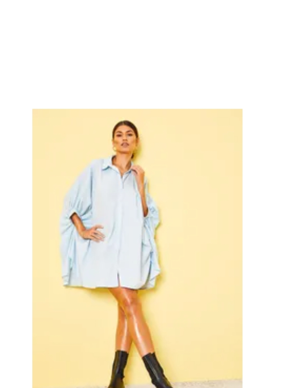 Light Blue Oversized Shirt Dress